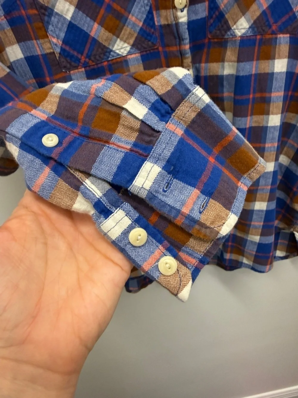 J Crew boyfriend plaid button down, size 4